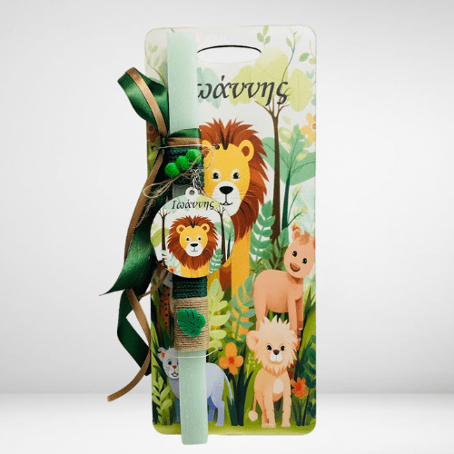 Circle Flower Natural Brand Logo (32) Λαμπάδα με ζώα τις ζούγκλας μαζί με πλάτη - Image 1