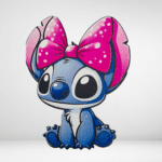 Ξύλινη Φιγούρα Stitch με φιόγκο