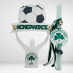 Σετ Λαμπάδα Παναθηναϊκού με κρεμαστή ταμπέλα με όνομα