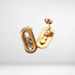 Ατσάλινα σκουλαρίκια με κινούμενα ζιργκόν