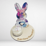 Διακοσμητικός δίσκος με κουνελάκι και αφιέρωση παππού και γιαγιά