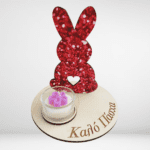 Διακοσμητικός δίσκος με κουνελάκι και αφιέρωση Καλό πάσχα