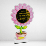 Ξύλινο διακοσμητικό γλαστράκι για την μαμά με αφιέρωση